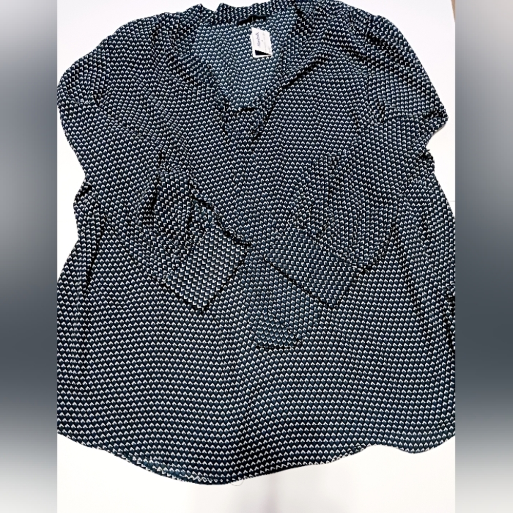 Adrianna Papell Women Tie Neck Blouse Sz 3x